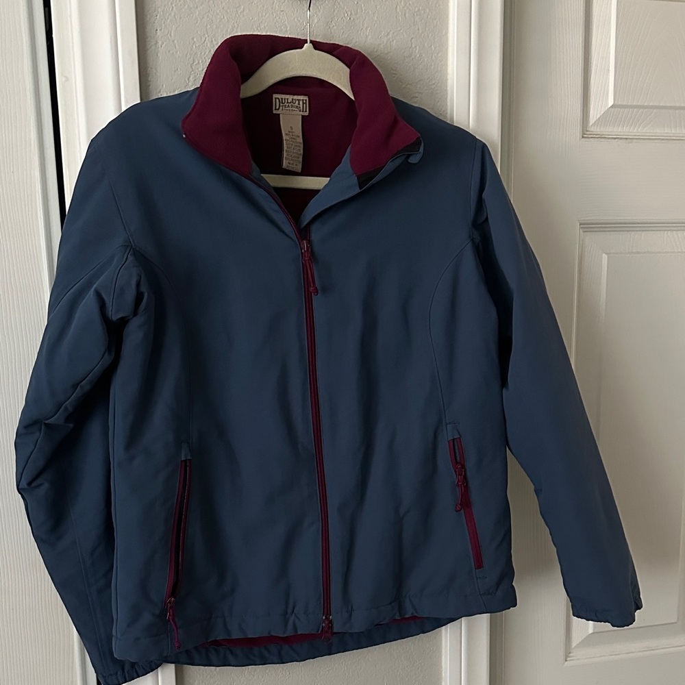 Duluth Trading Co Blue and Burgundy Women's Jacket